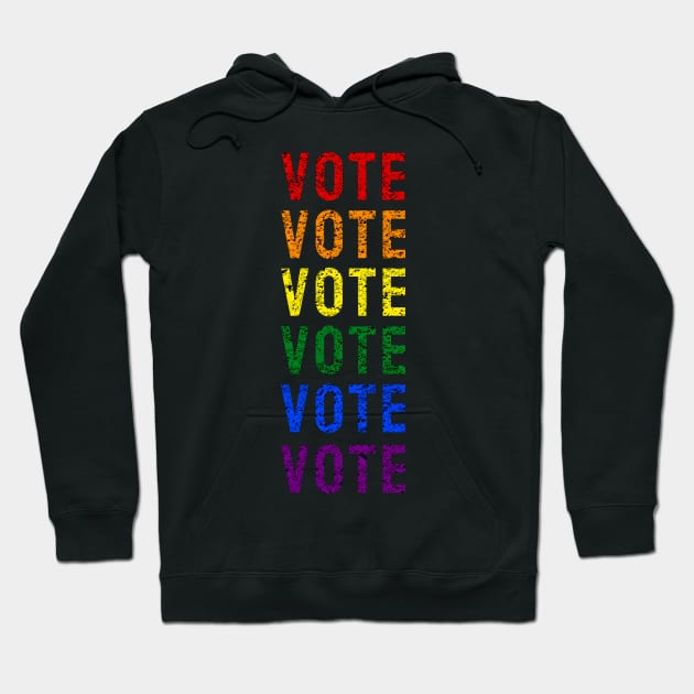 Vote LGBTQ+ Distress Style, Vote for American President 2020 Hoodie by WPKs Design & Co